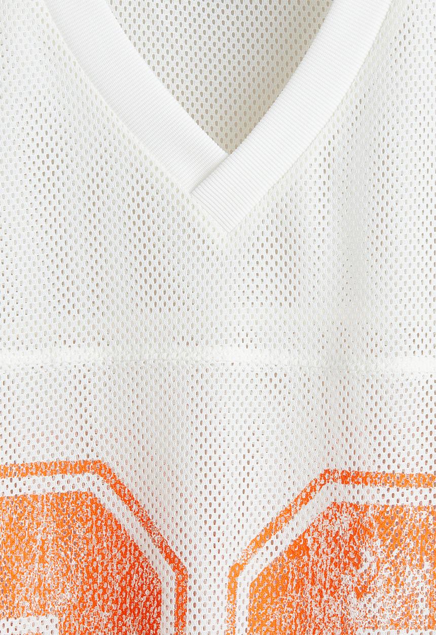 H&M - Oversized fit printed mesh T-shirt - white 22