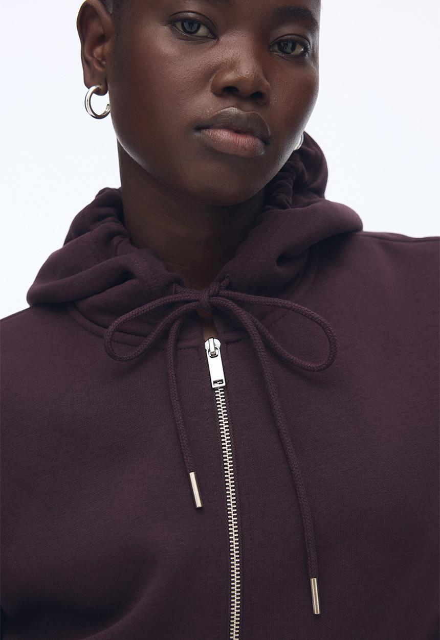 H&M - Zip-through hoodie - burgundy
