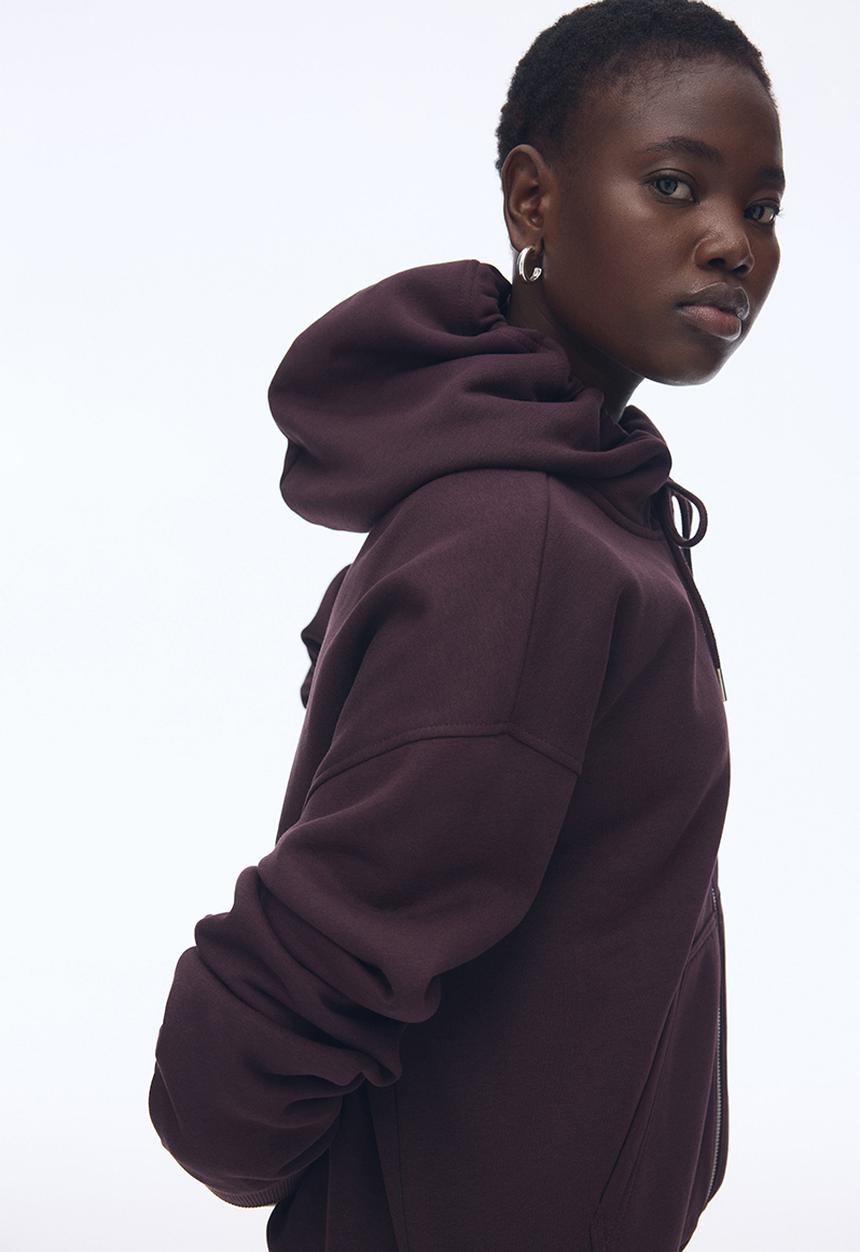 H&M - Zip-through hoodie - burgundy