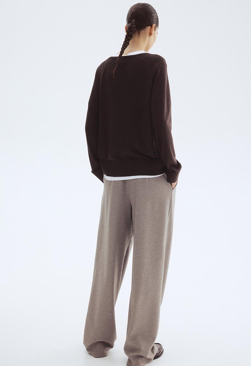 H&M - Wide trousers - greige marl 