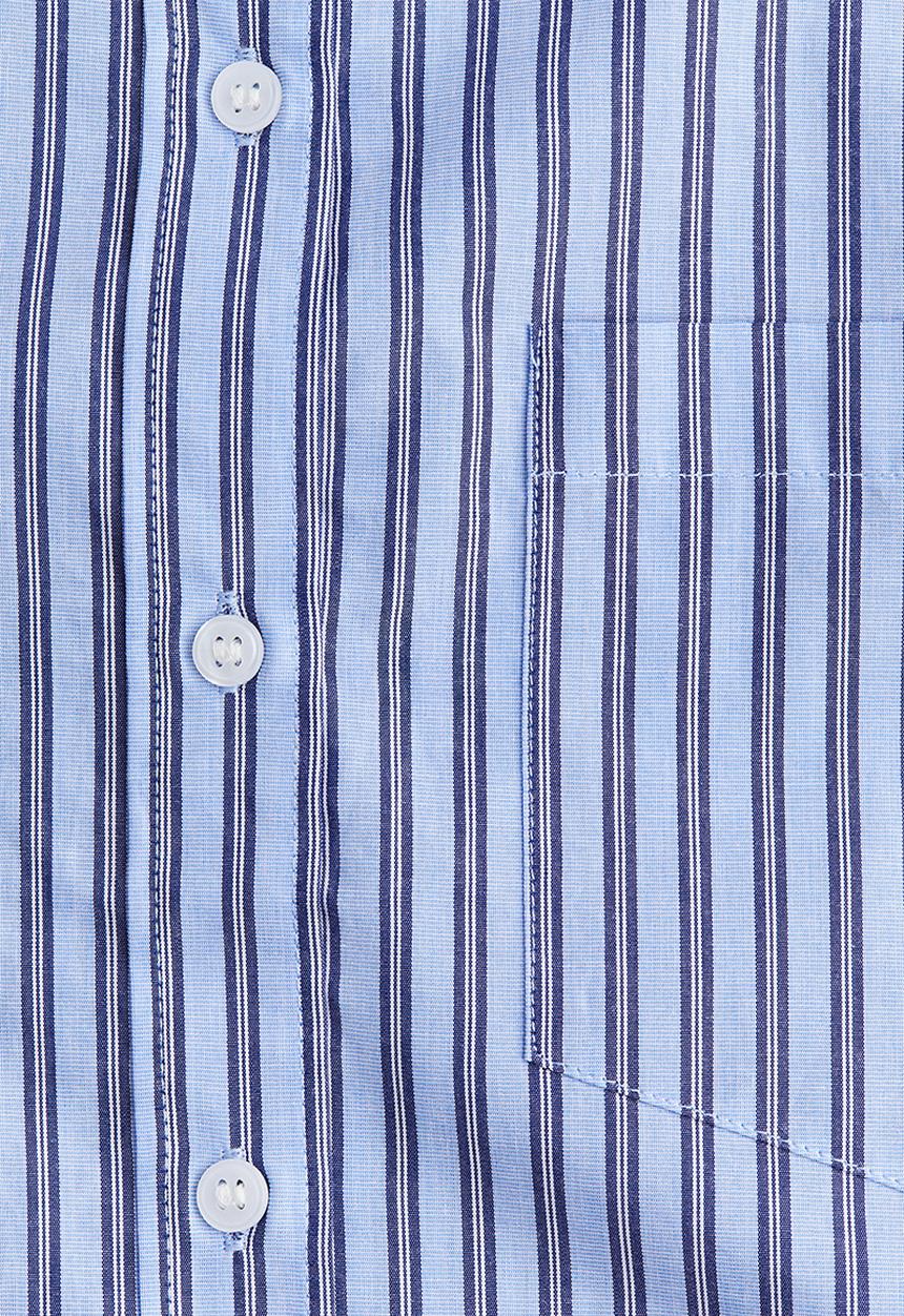 H&M - Oversized cotton poplin shirt - blue striped 