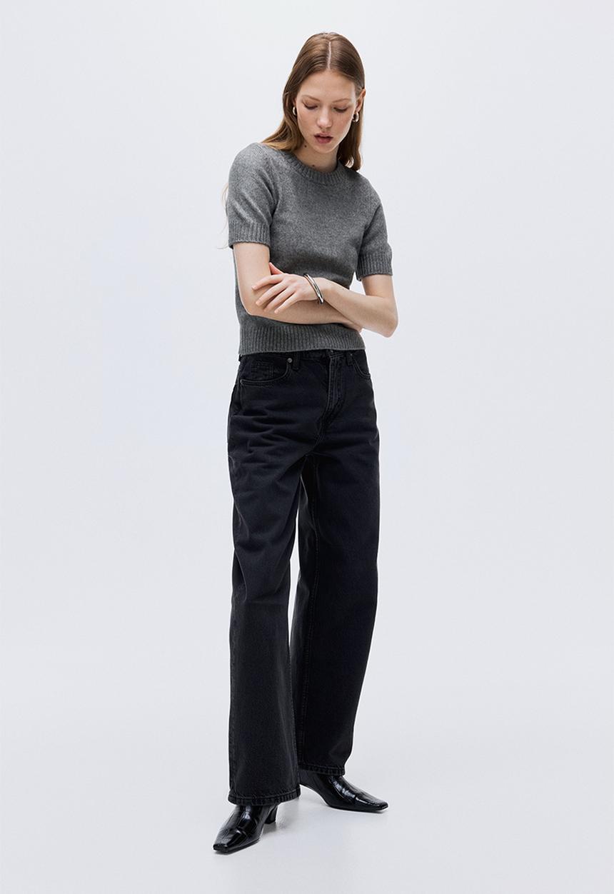 H&M - Baggy high jeans - black washed out