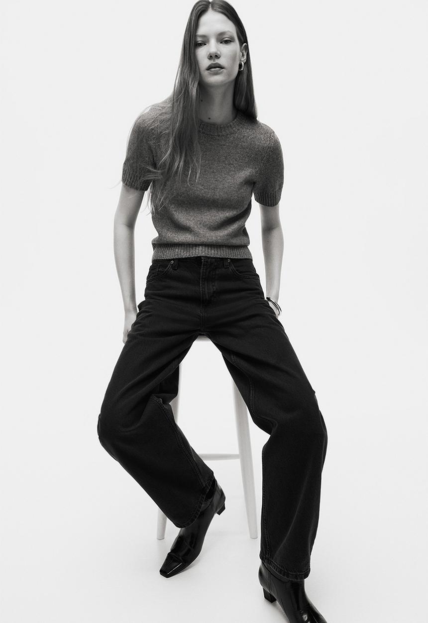 H&M - Baggy high jeans - black washed out