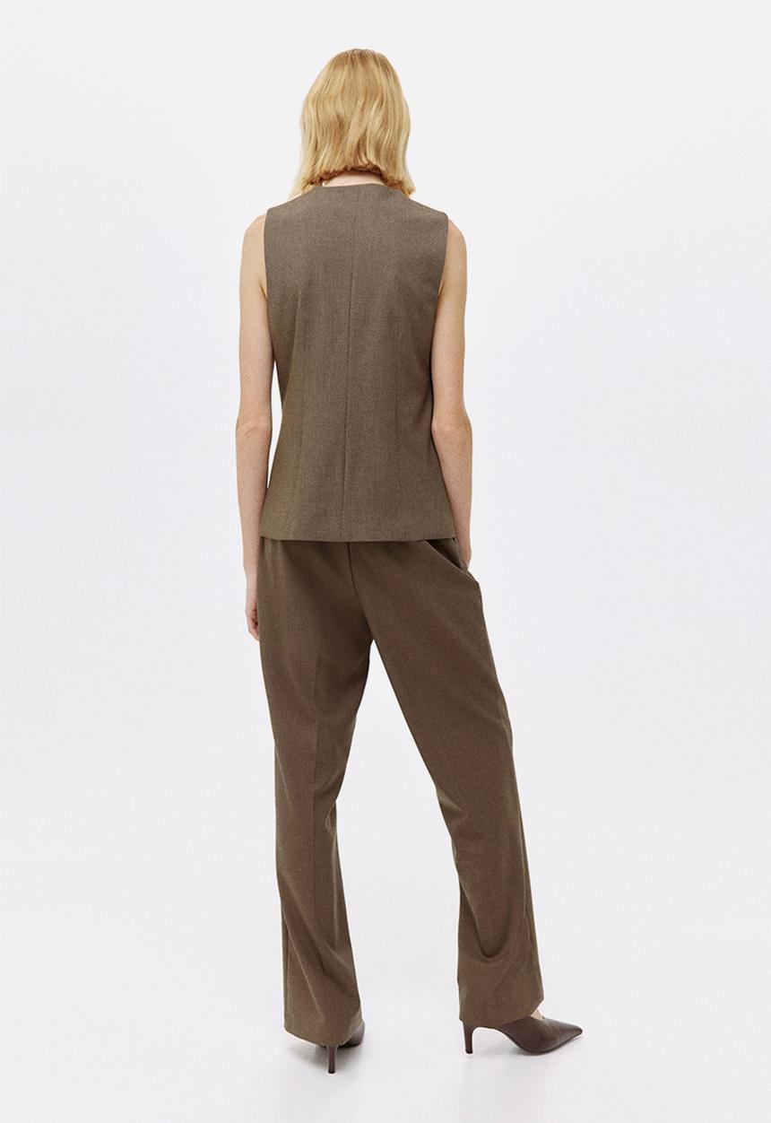 H&M - Long waistcoat - dark mole