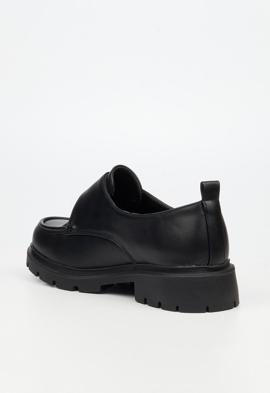 Miss Black - Tipsy 9 crossover buckle chunky loafer - black