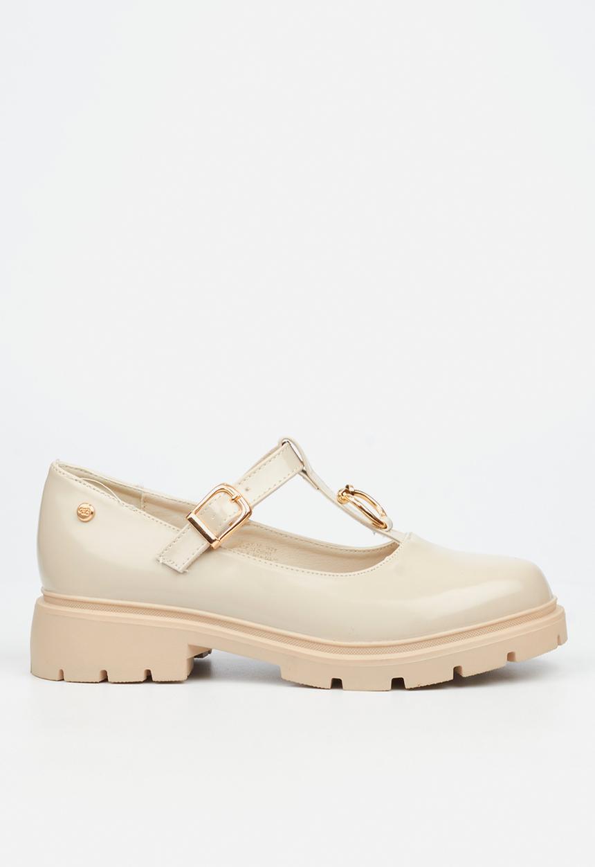 Miss Black - Tipsy 10 mary jane chunky loafer - bone