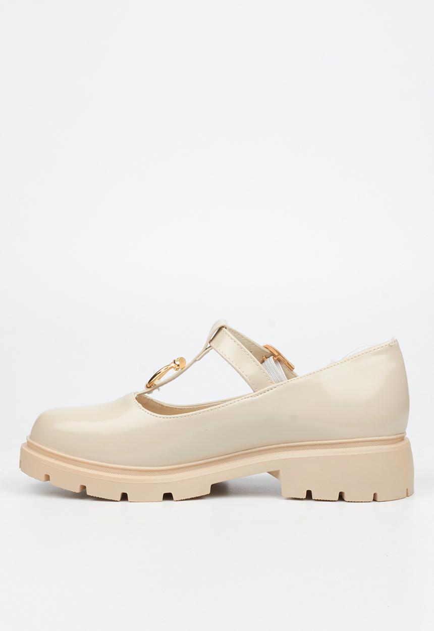 Miss Black - Tipsy 10 mary jane chunky loafer - bone