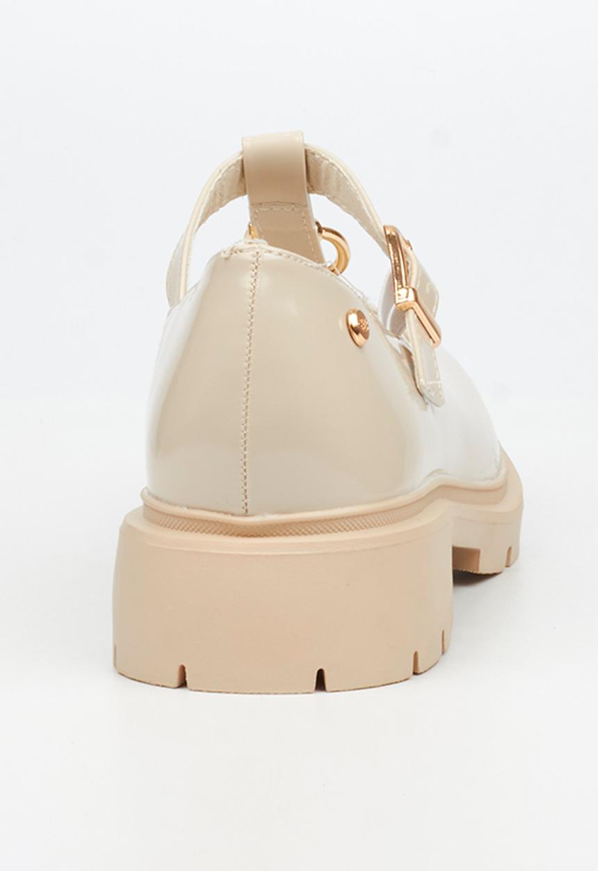 Miss Black - Tipsy 10 mary jane chunky loafer - bone