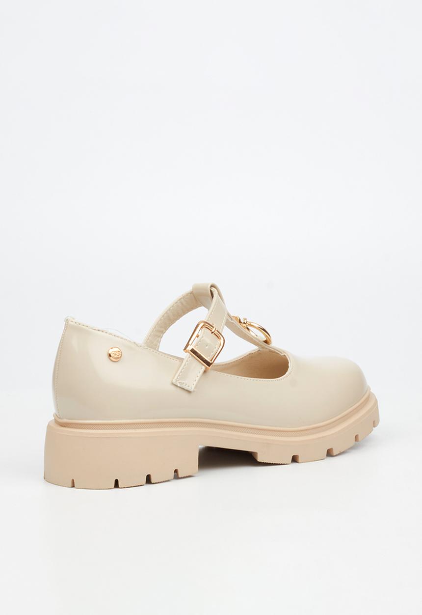Miss Black - Tipsy 10 mary jane chunky loafer - bone