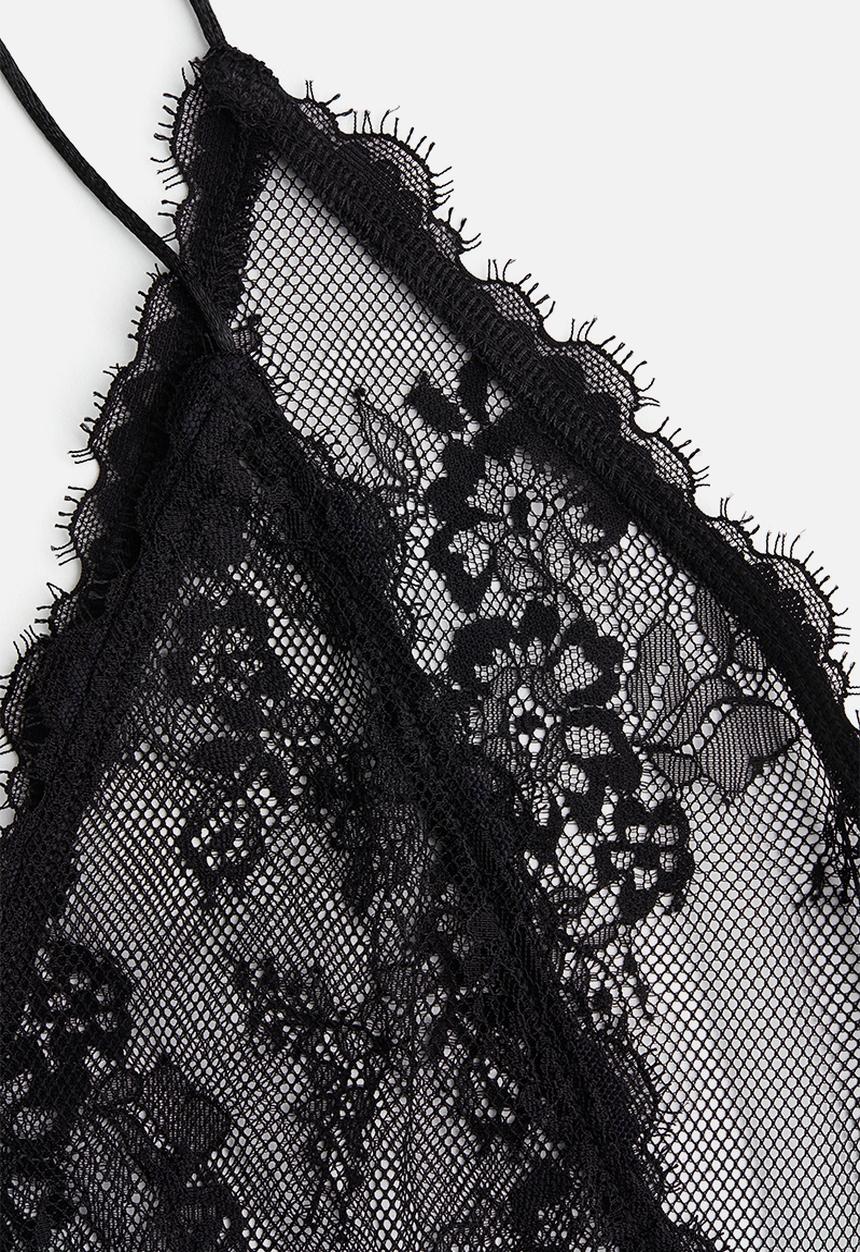 H&M - Lace strappy top - black