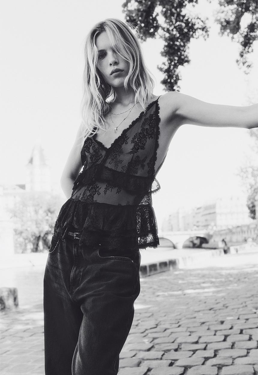 H&M - Lace strappy top - black