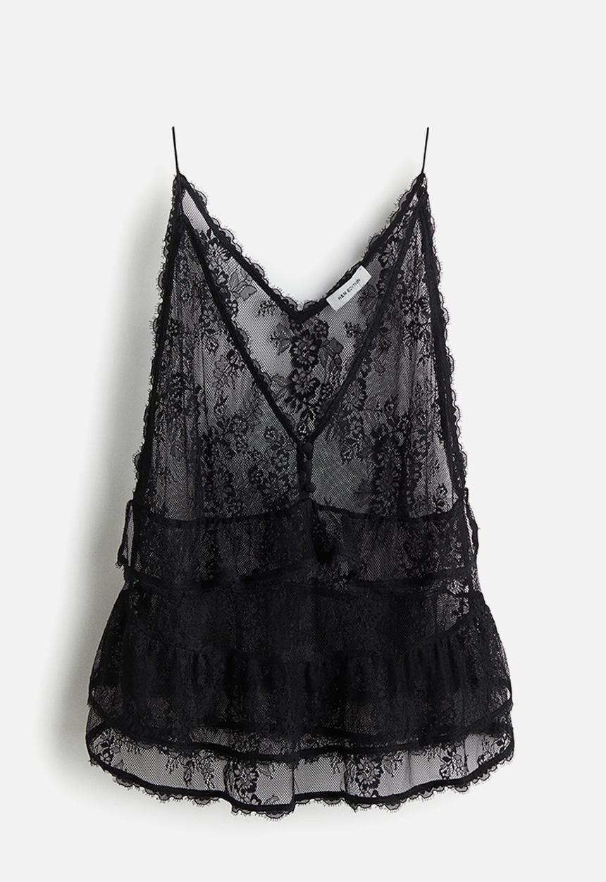 H&M - Lace strappy top - black