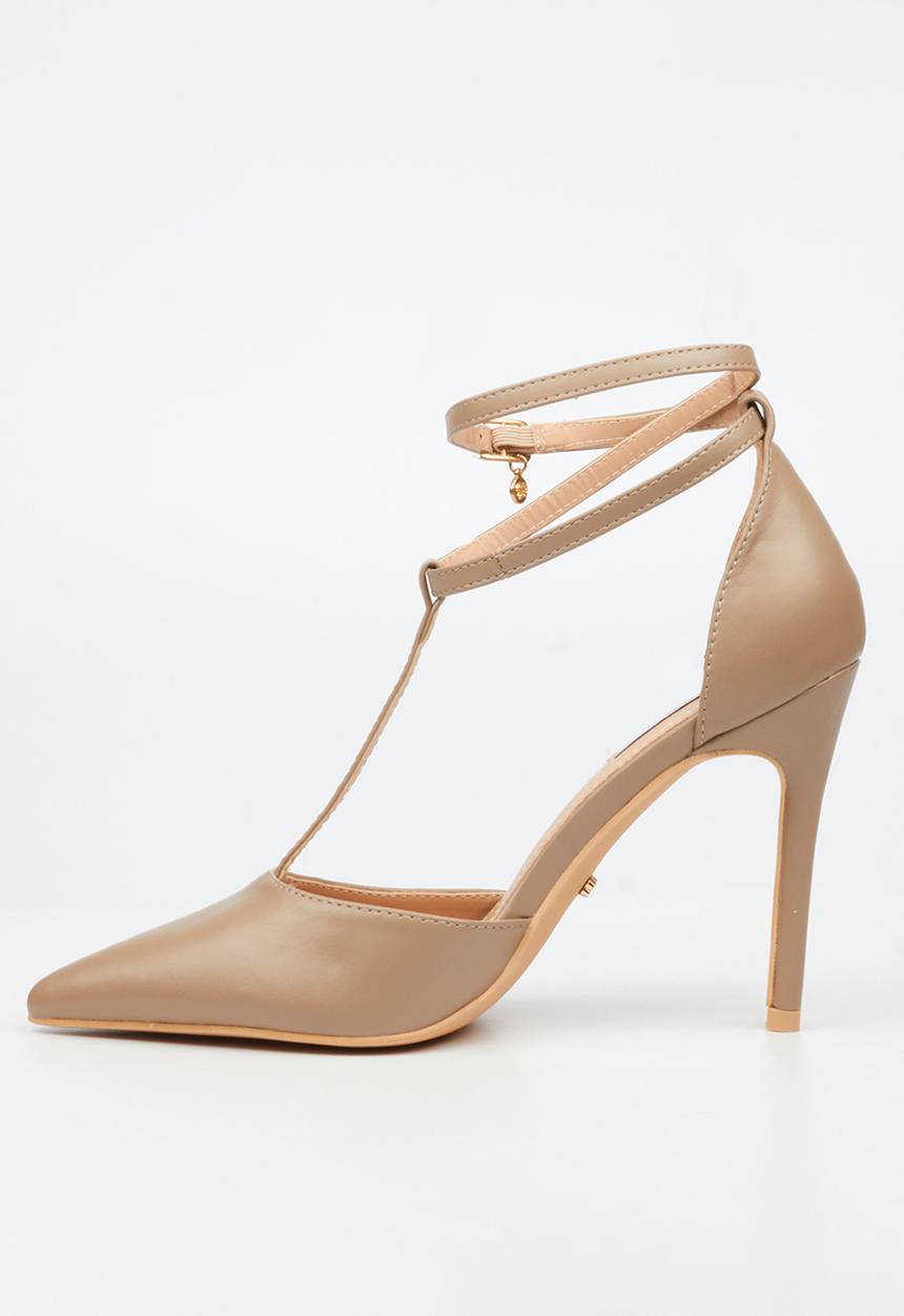 Miss Black - Lola 64 strappy ankle heel - taupe
