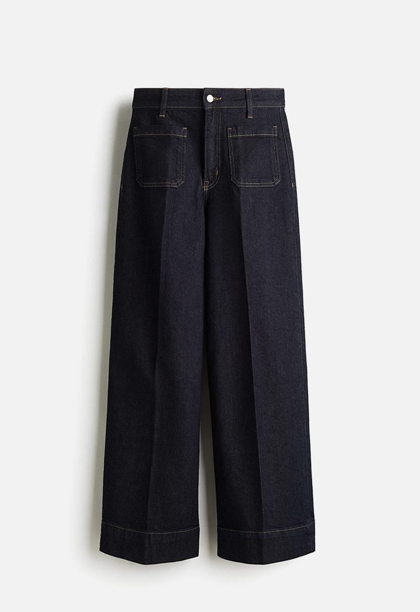 H&M - Wide high jeans - dark denim blue