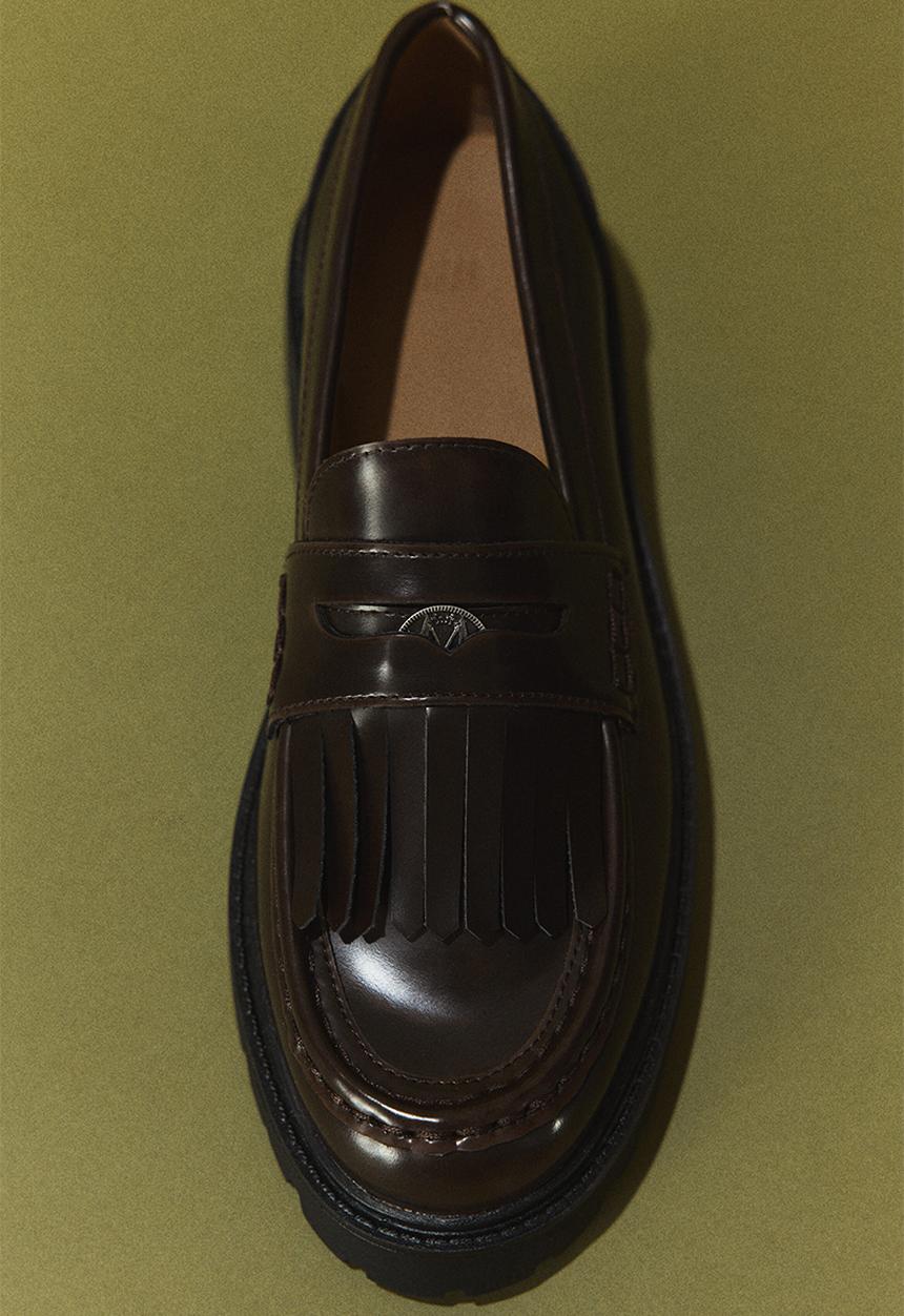 H&M - Fringe-trimmed loafers - dark brown