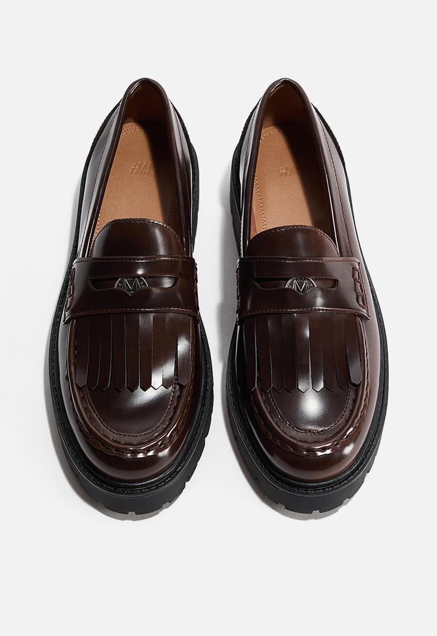 H&M - Fringe-trimmed loafers - dark brown