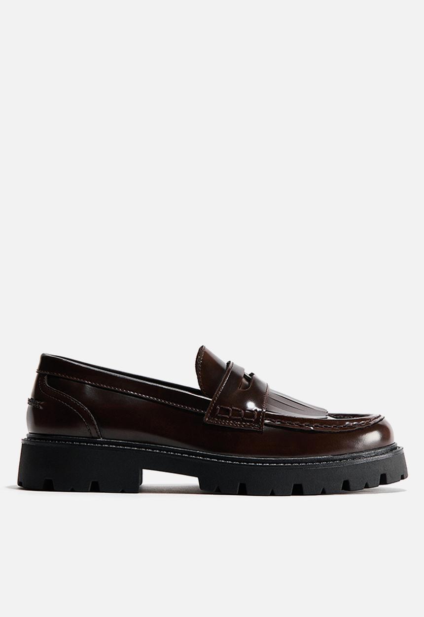 H&M - Fringe-trimmed loafers - dark brown