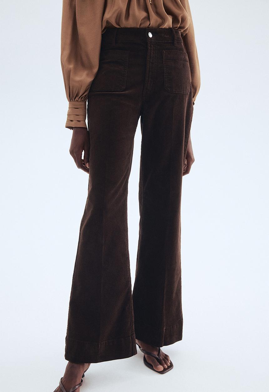 H&M - Flared corduroy trousers - dark brown