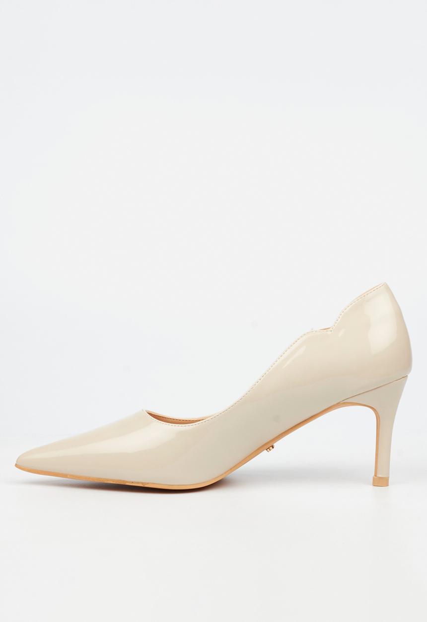 Miss Black - Nola 5 scallow low heel - bone