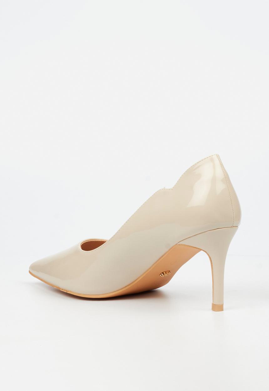 Miss Black - Nola 5 scallow low heel - bone