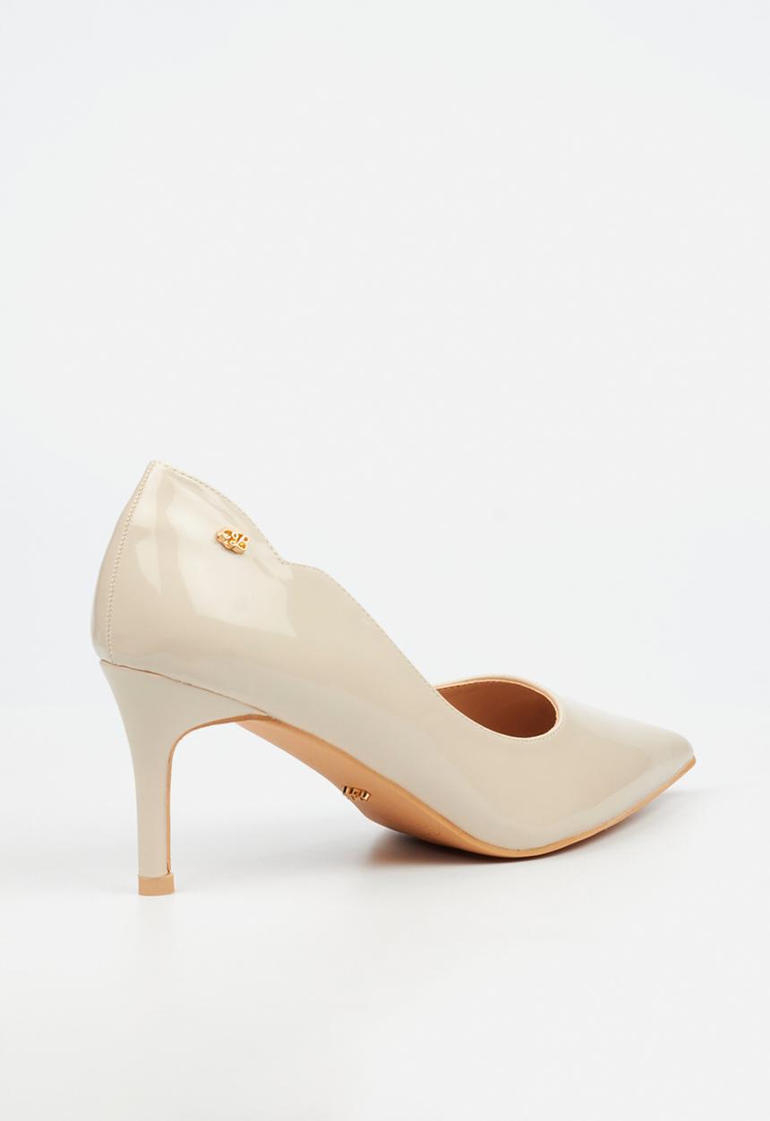 Miss Black - Nola 5 scallow low heel - bone