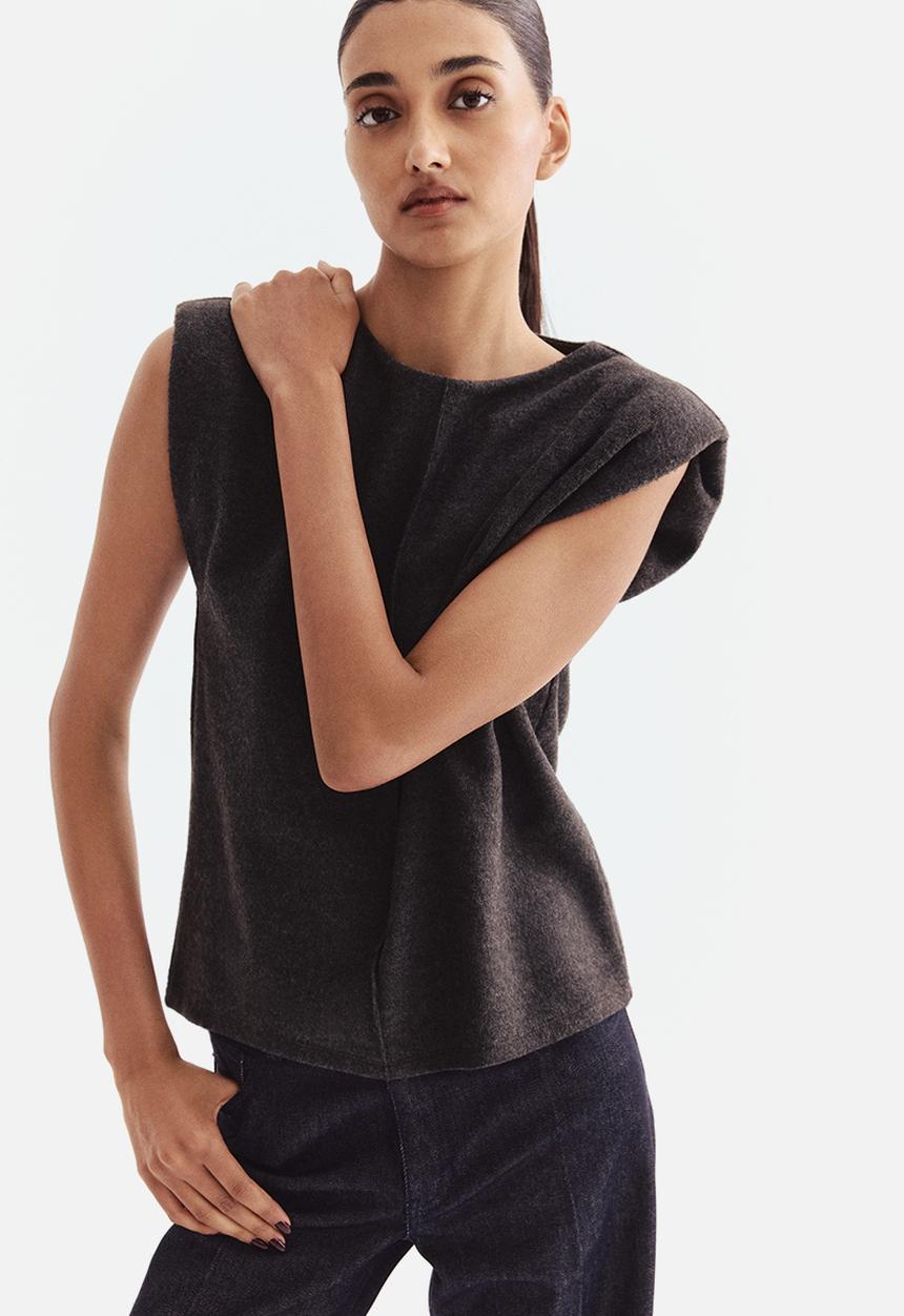 H&M - Knitted top - dark grey marl 