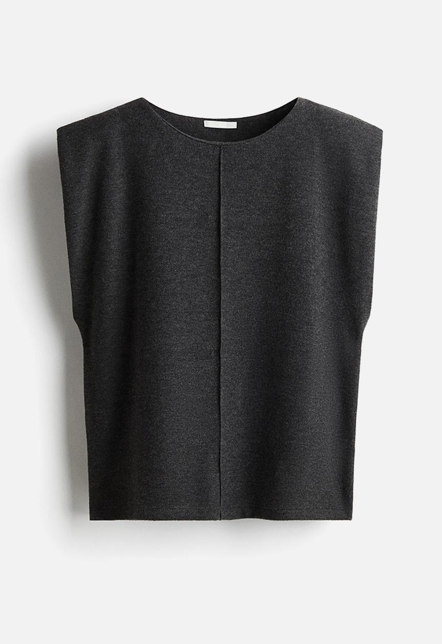 H&M - Knitted top - dark grey marl 