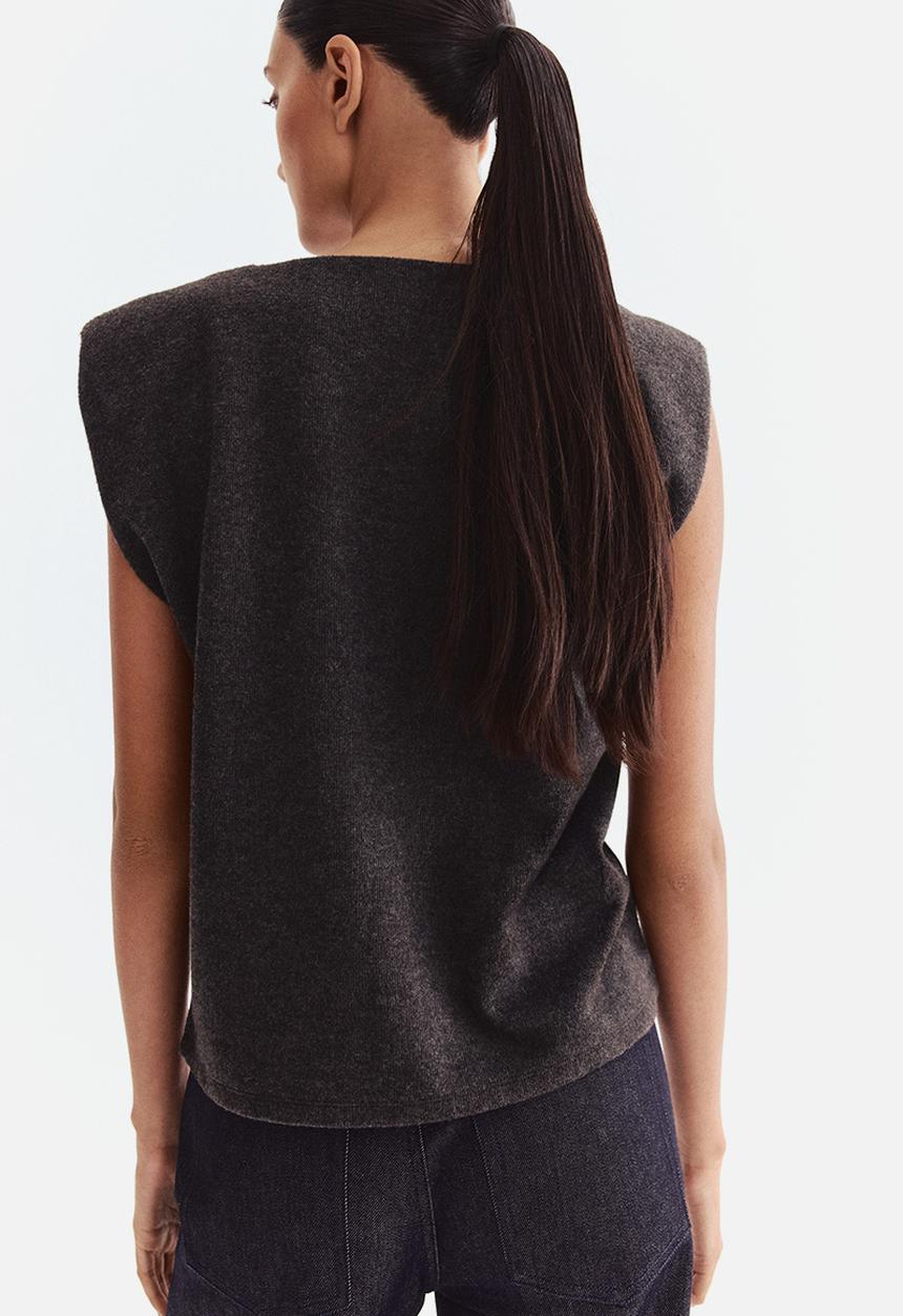 H&M - Knitted top - dark grey marl 