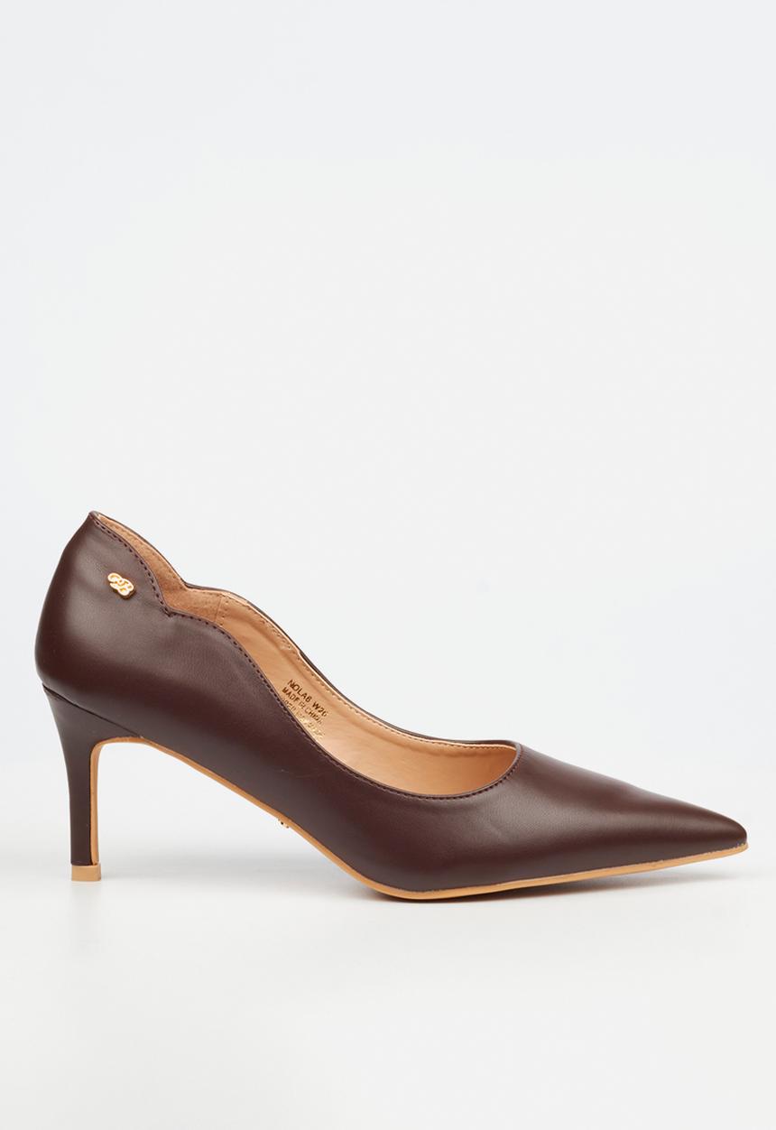Miss Black - Nola 6 scallow low heel - chocolate