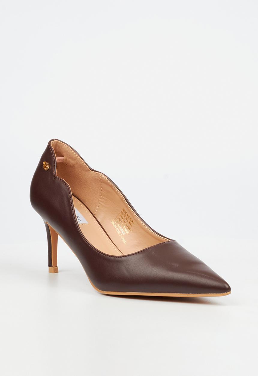 Miss Black - Nola 6 scallow low heel - chocolate