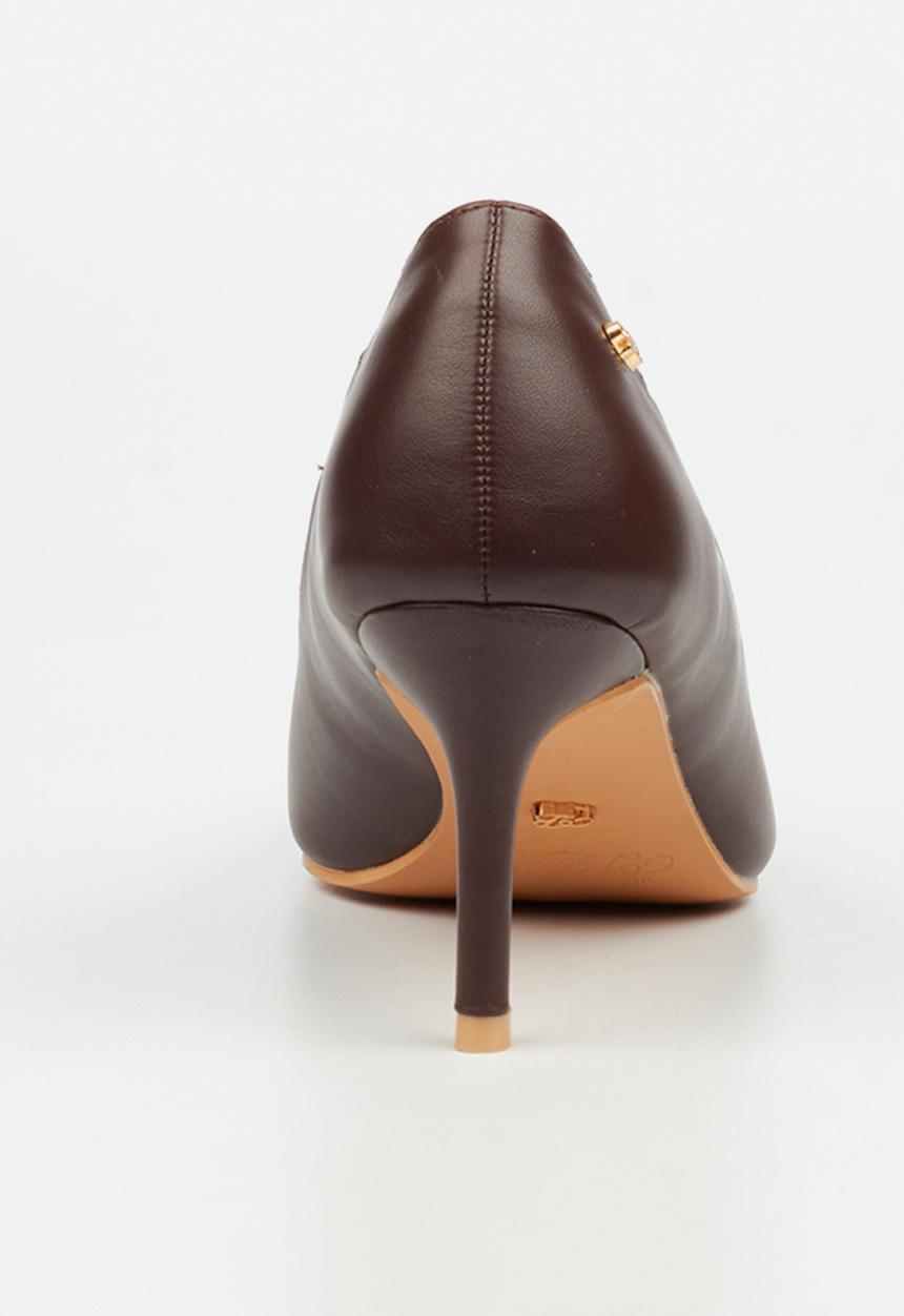 Miss Black - Nola 6 scallow low heel - chocolate