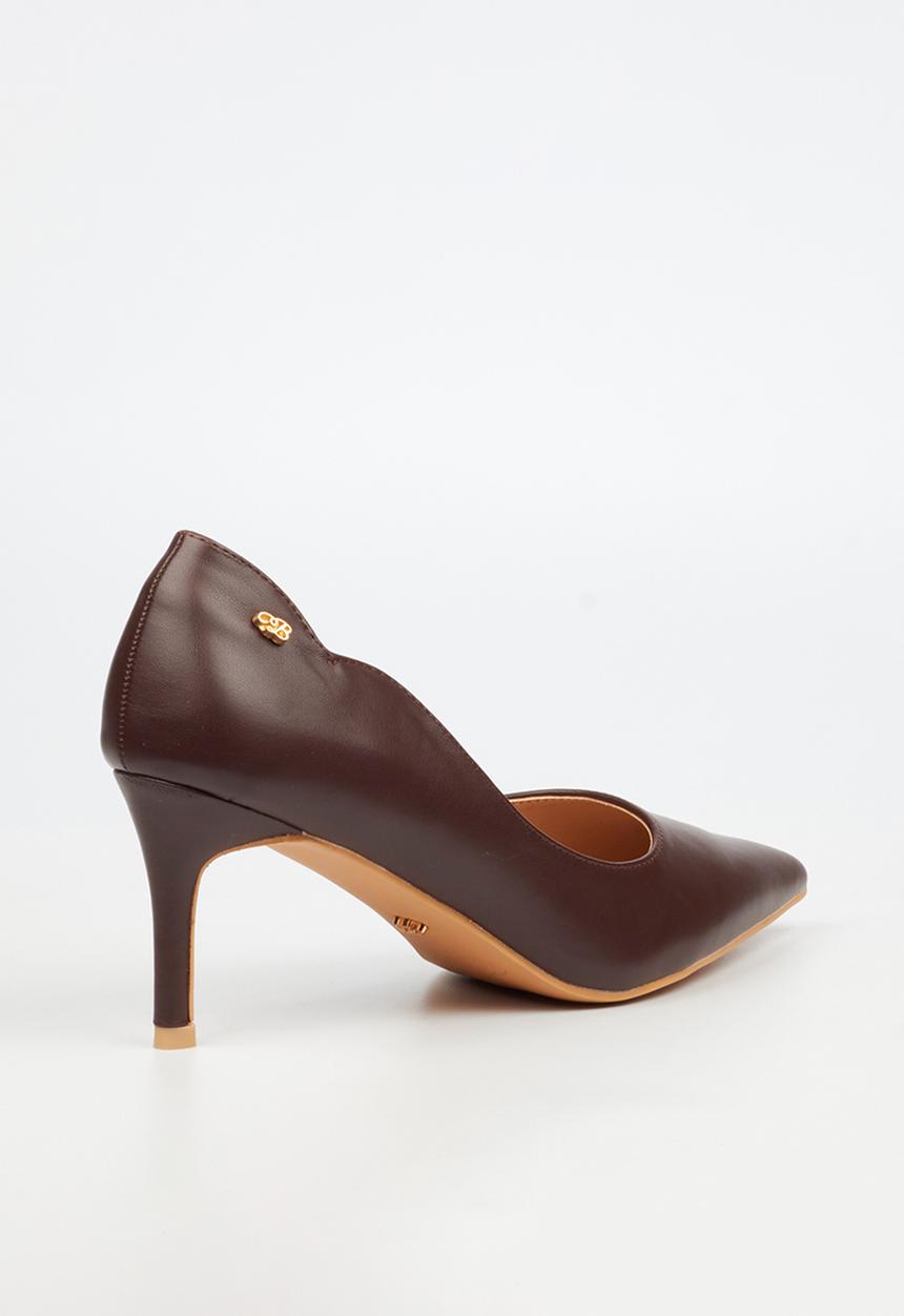 Miss Black - Nola 6 scallow low heel - chocolate