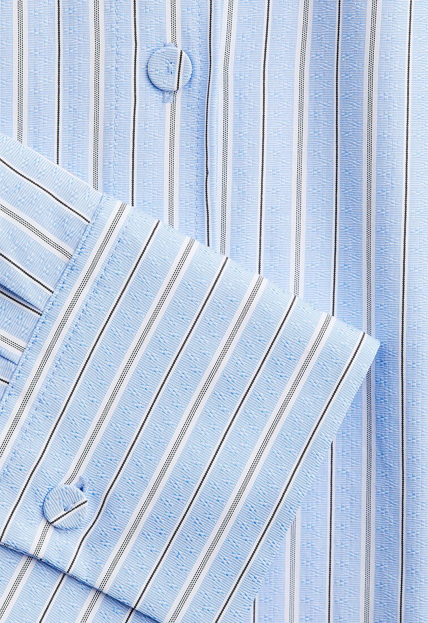H&M - Short shirt -  light blue/striped