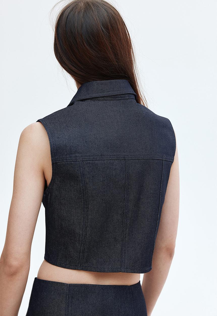 H&M - Denim gilet - dark denim blue