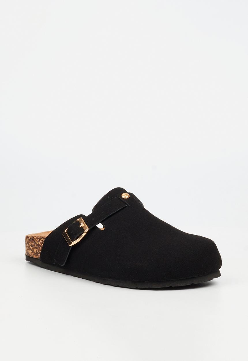 Viabeach - Qork 12 cork buckle slipper - black