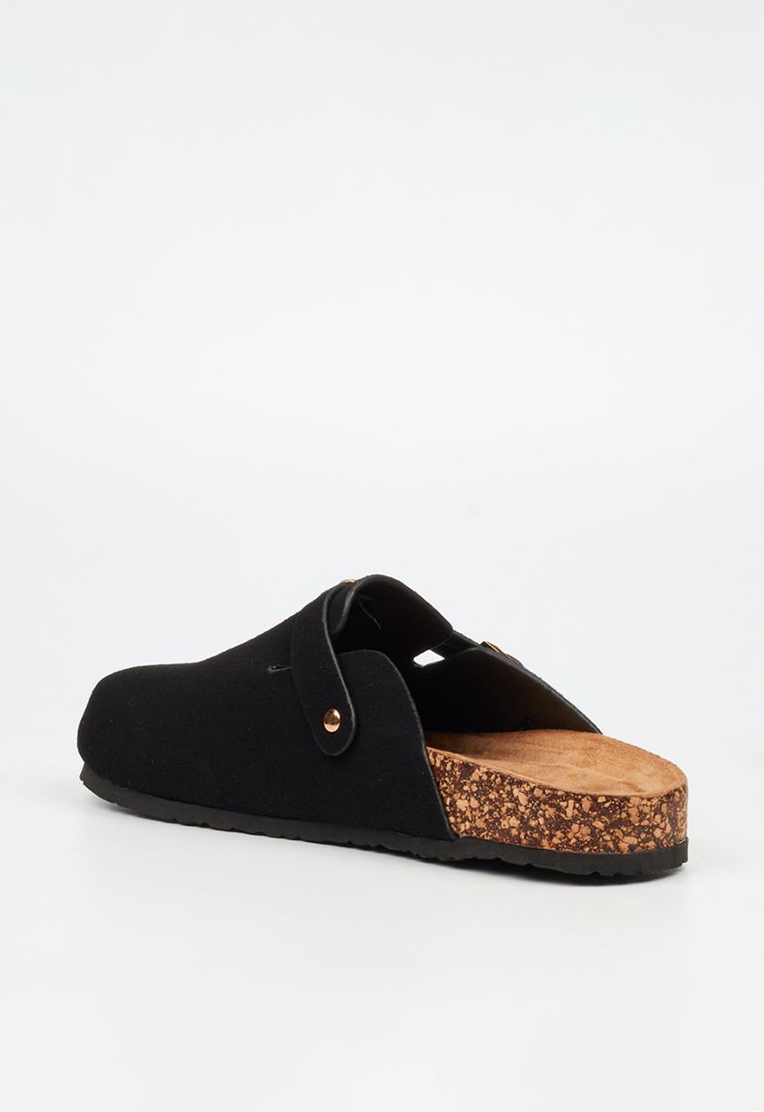 Viabeach - Qork 12 cork buckle slipper - black