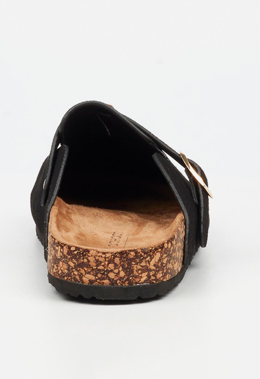 Viabeach - Qork 12 cork buckle slipper - black