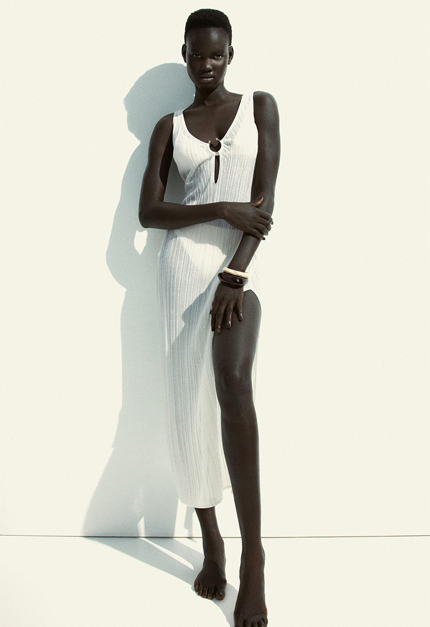 H&M - Rib-knit beach dress - white