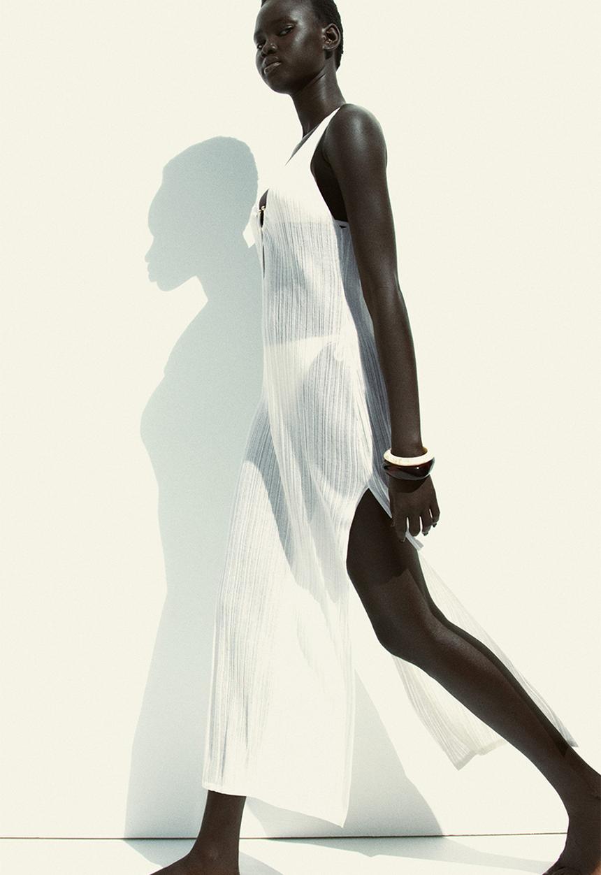 H&M - Rib-knit beach dress - white