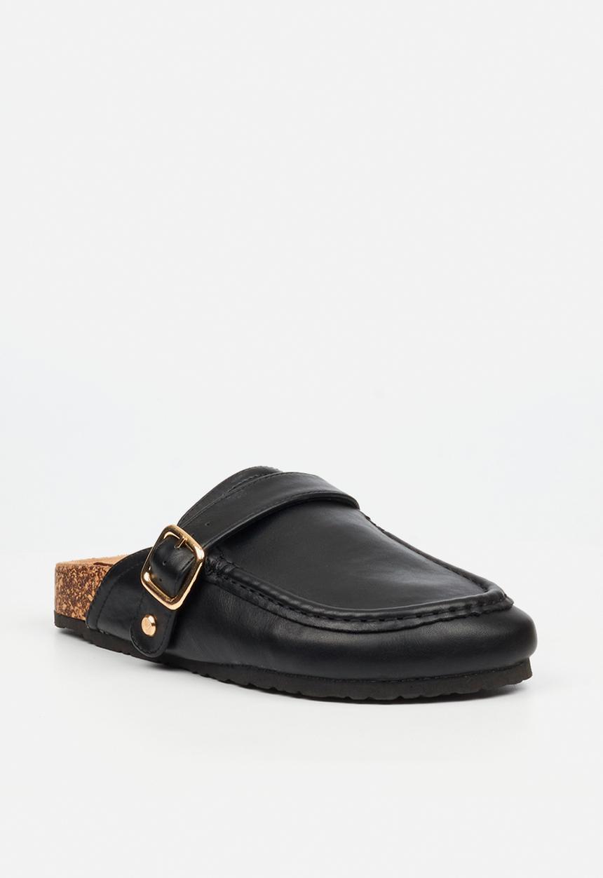 Viabeach - Qork 13 cork buckle slipper - black