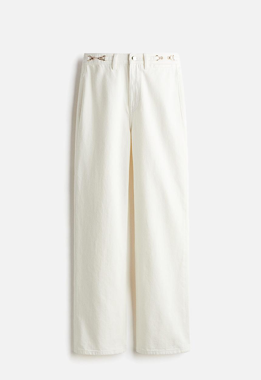H&M - Straight high jeans - white