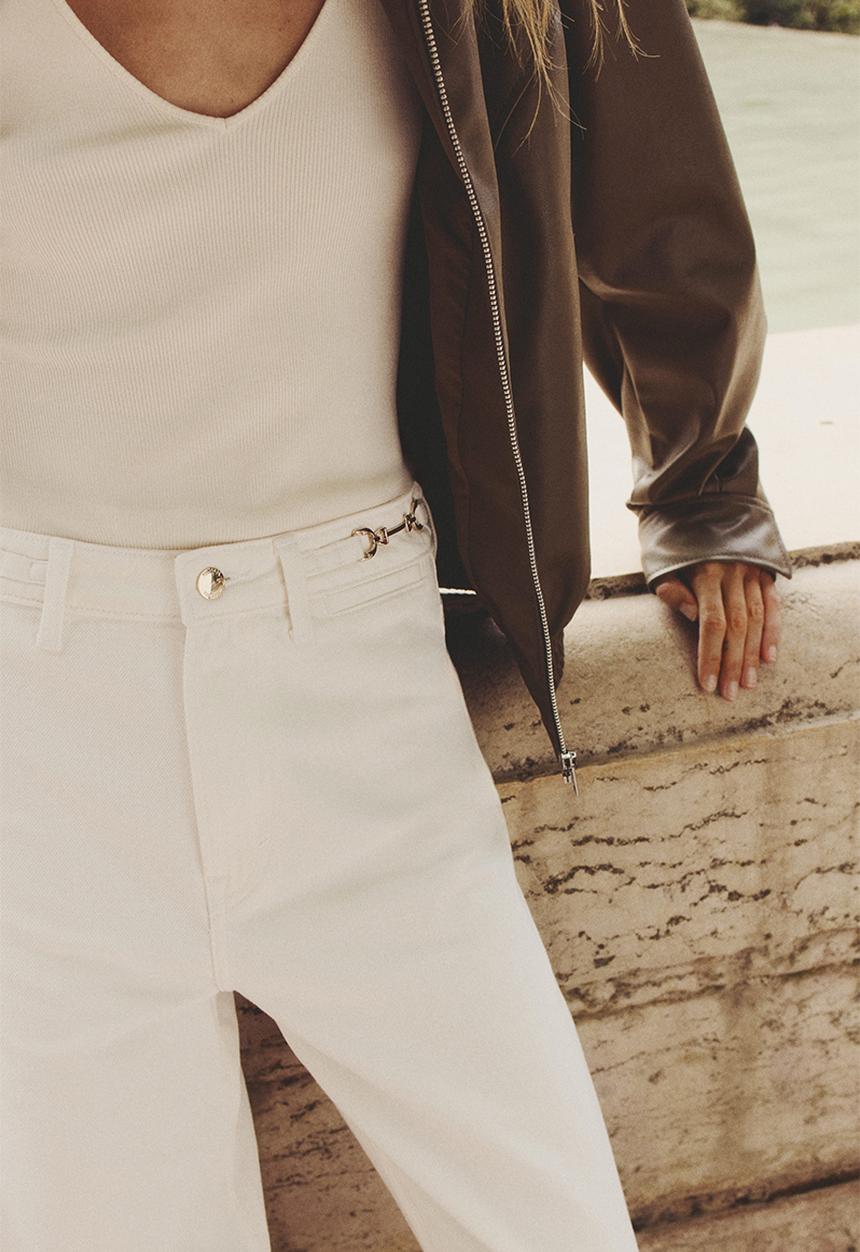 H&M - Straight high jeans - white