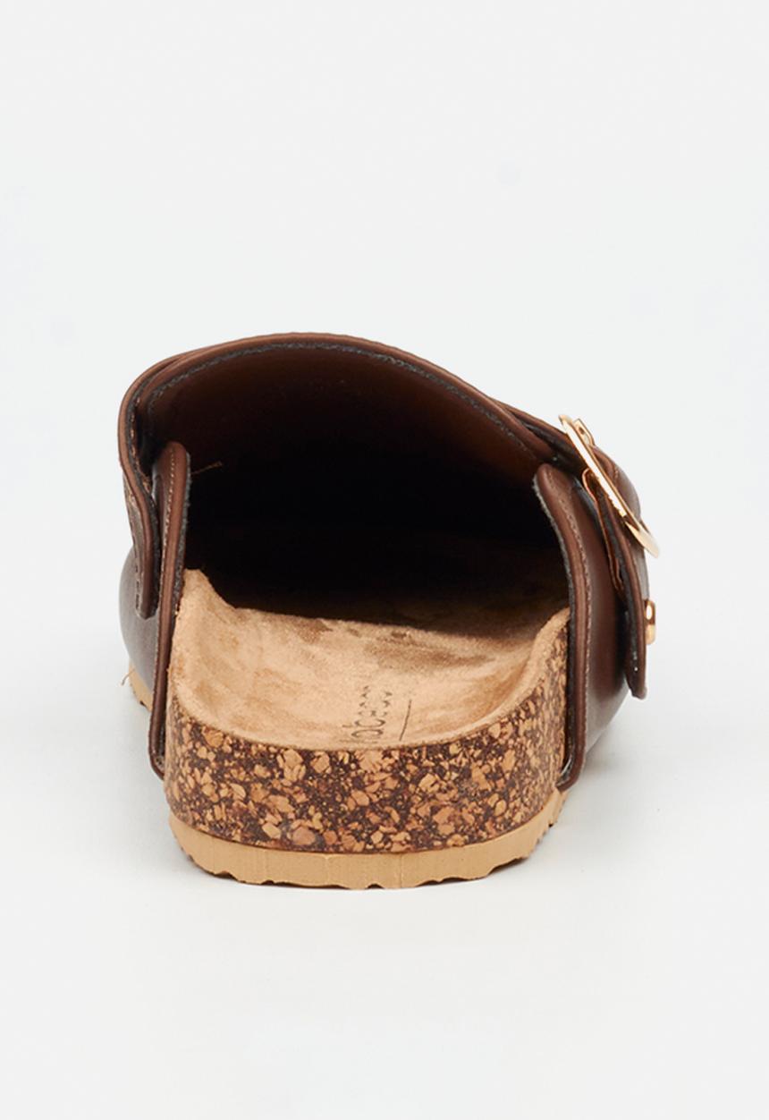 Viabeach - Qork 13 cork buckle slipper - chocolate