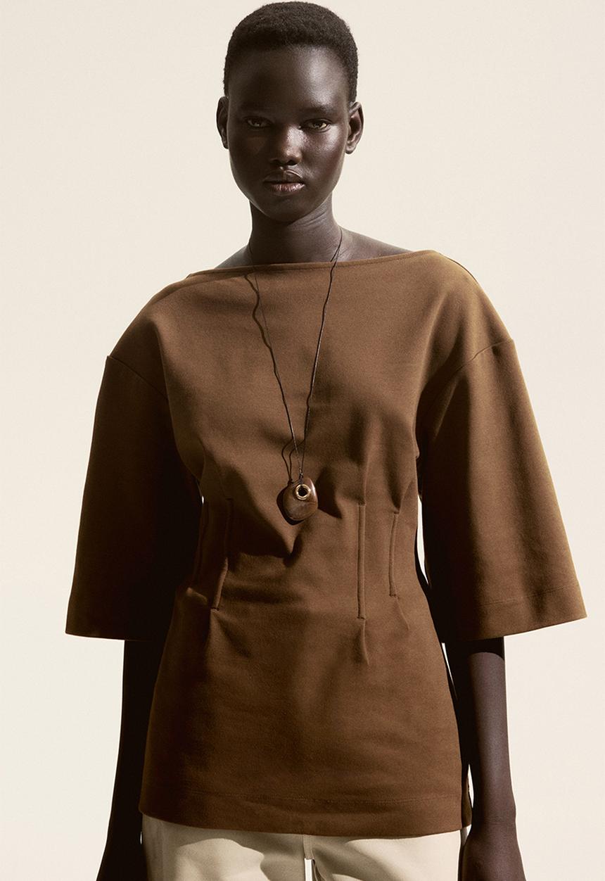 H&M - Waisted t-shirt - brown