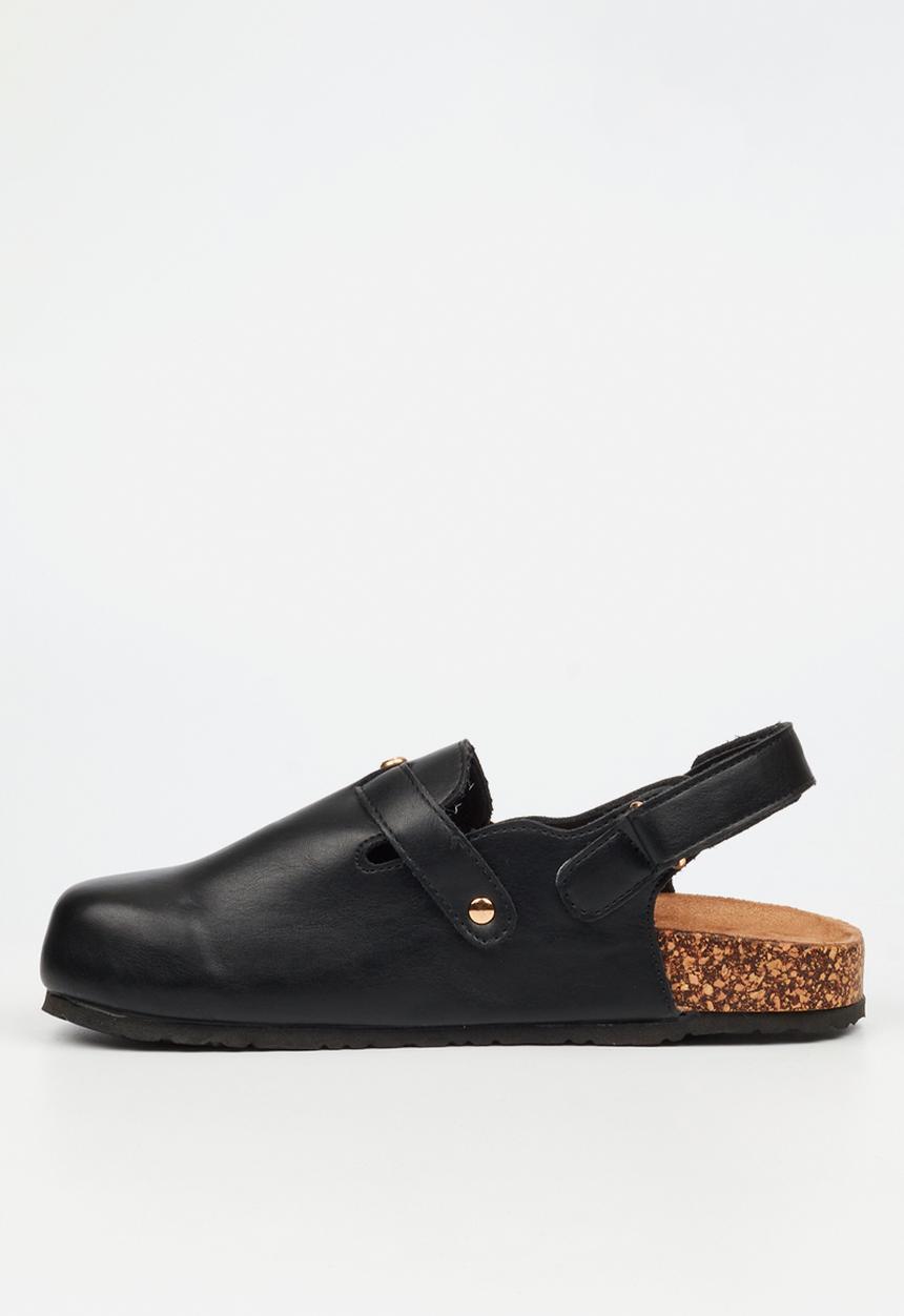 Viabeach - Qork 14 cork back strap slipper - black