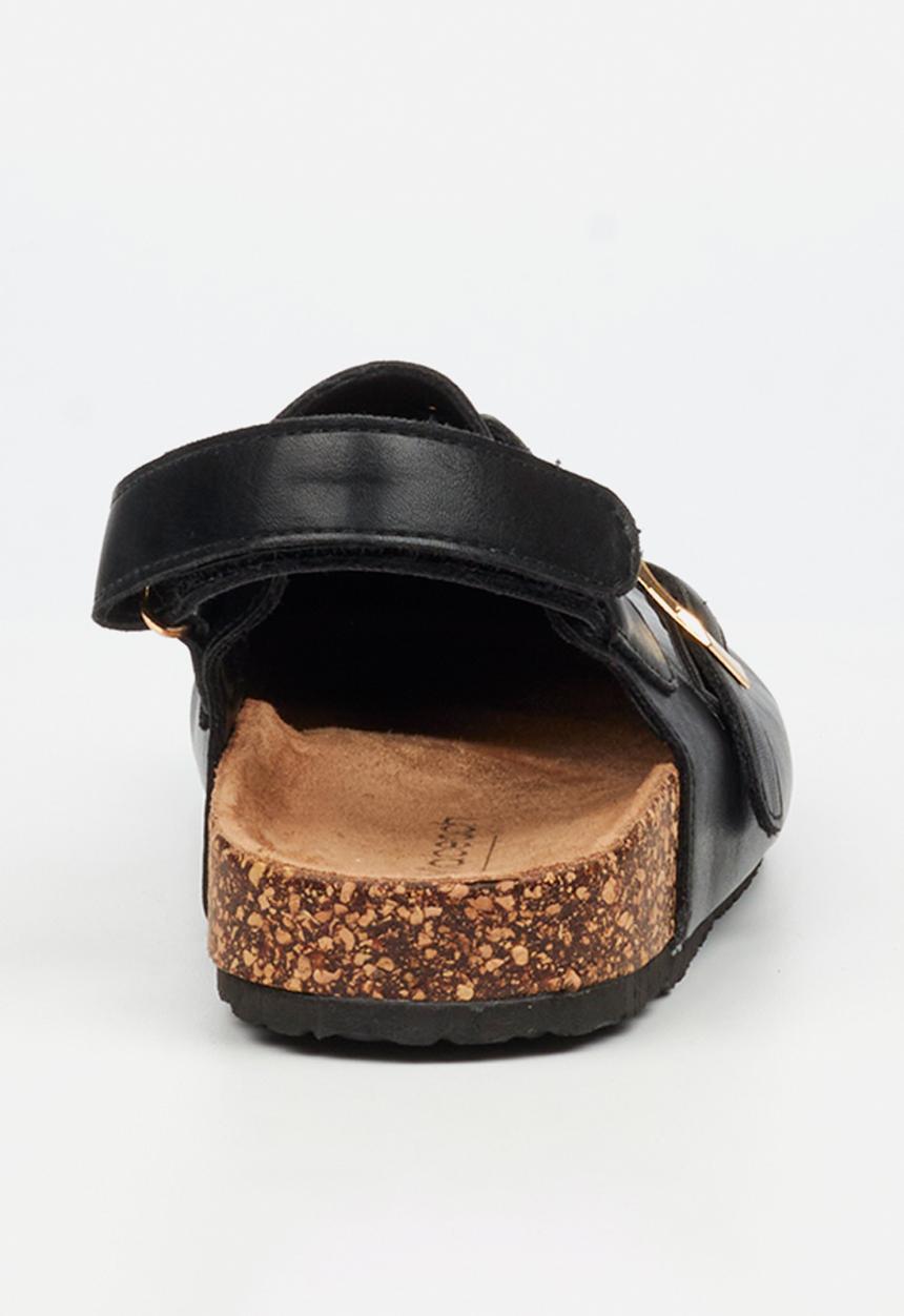 Viabeach - Qork 14 cork back strap slipper - black