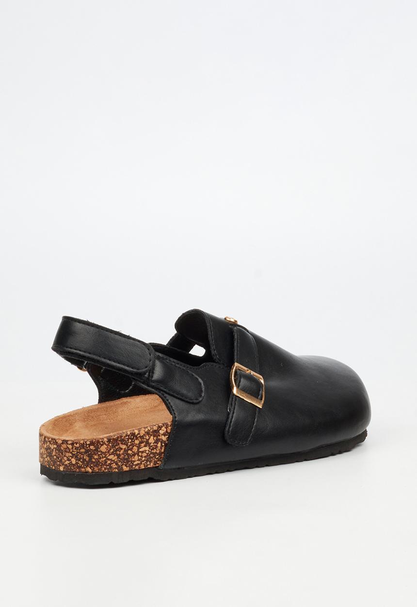 Viabeach - Qork 14 cork back strap slipper - black