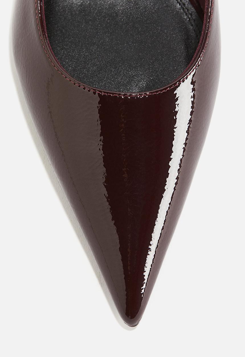 H&M - Kitten-heeled pointed slingbacks - burgundy