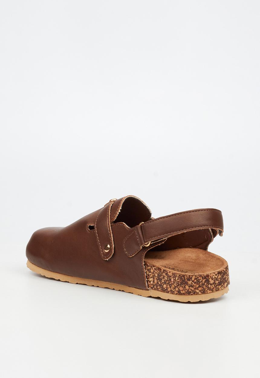 Viabeach - Qork 14 cork back strap slipper - chocolate