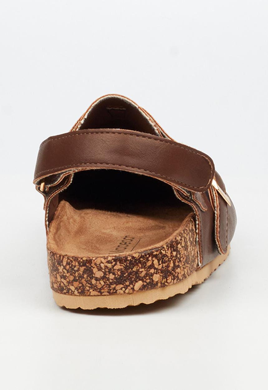 Viabeach - Qork 14 cork back strap slipper - chocolate
